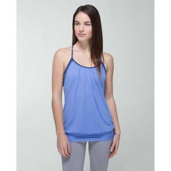 Lululemon Women's 4 No Limits Bra Tank Top Lullaby Wee Are From Space Cadet Blue - Picture 3 of 13